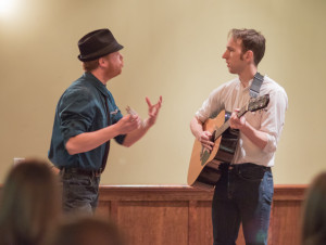 Adam, rockin' the fedora, with Kamron Palmer in our annual Twelfth Night on Twelfth Night (photo courtesy of iNDie Grant Productions)